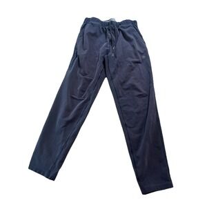 Mack Weldon Ace Sweatpants Men's M Blue Navy Tapered Joggers Cotton Blend Logo